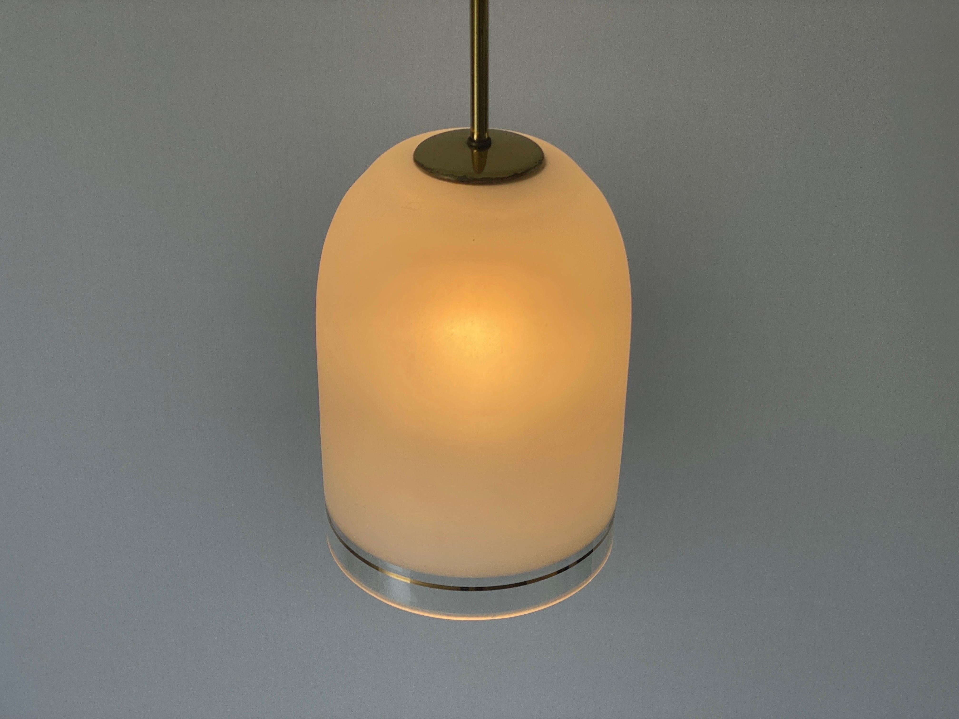Glass Pendant Lamp with Gold Details by Doria, 1960s, Germany For Sale 5