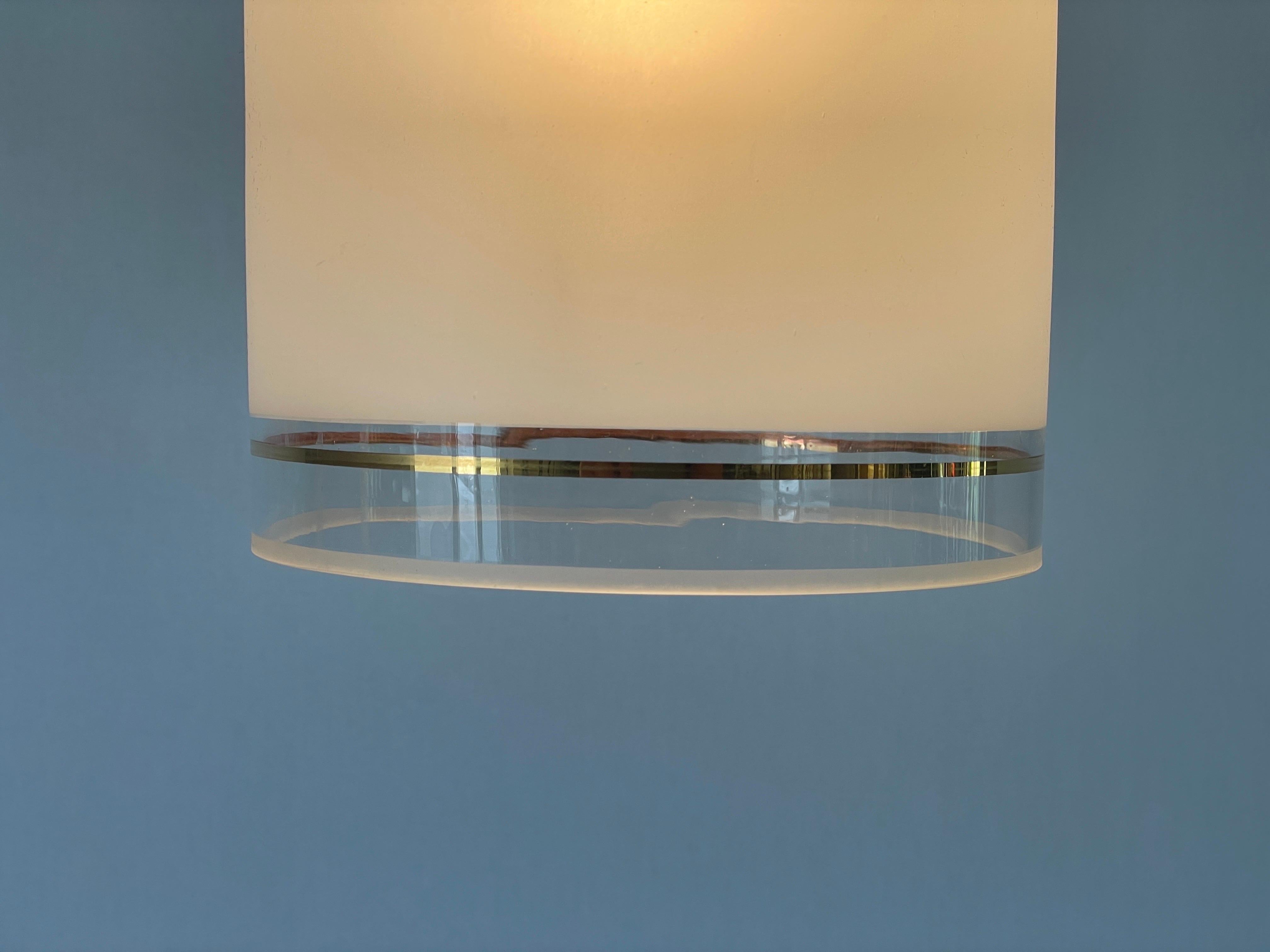 Glass Pendant Lamp with Gold Details by Doria, 1960s, Germany For Sale 6