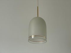Glass Pendant Lamp with Gold Details by Doria, 1960s, Germany