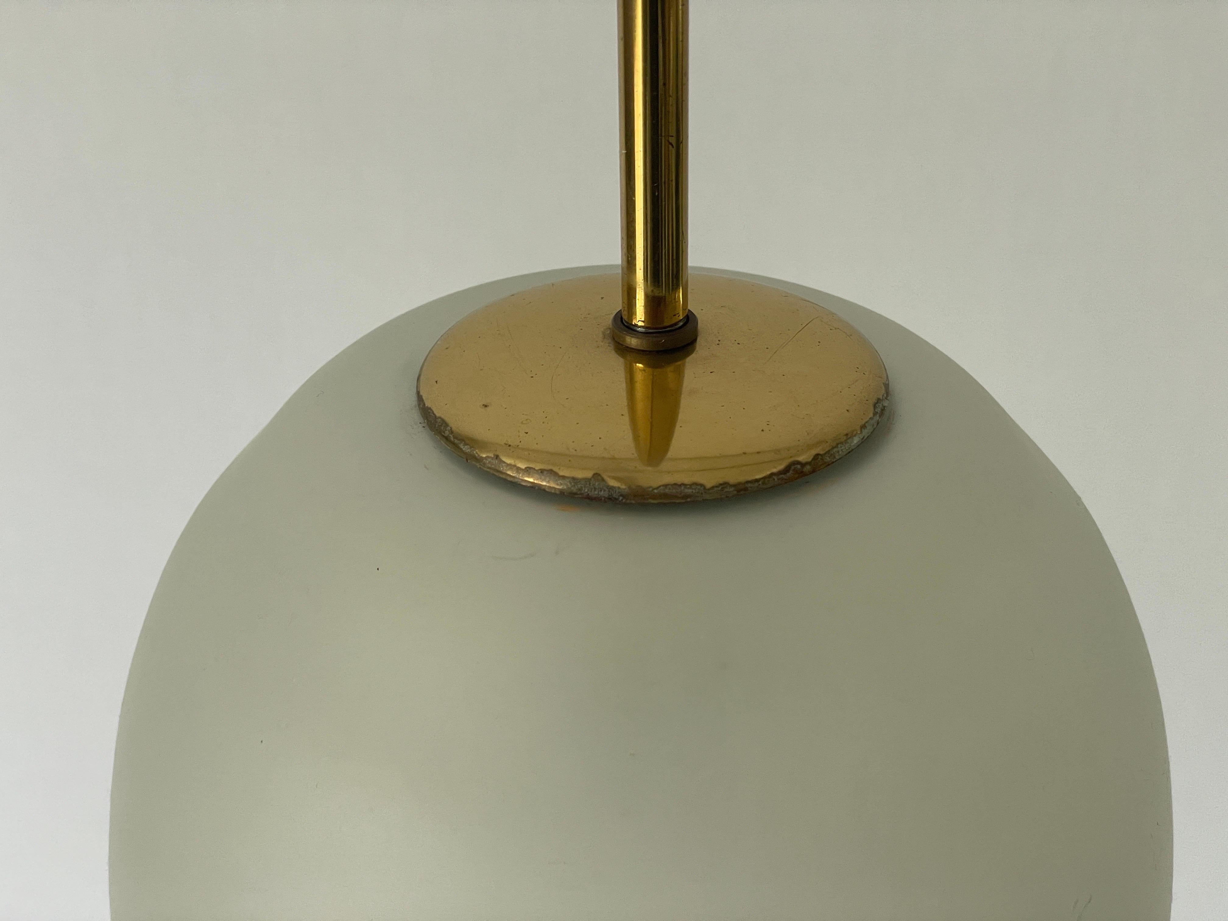 Glass Pendant Lamp with Gold Details by Doria, 1960s, Germany In Excellent Condition For Sale In Hagenbach, DE