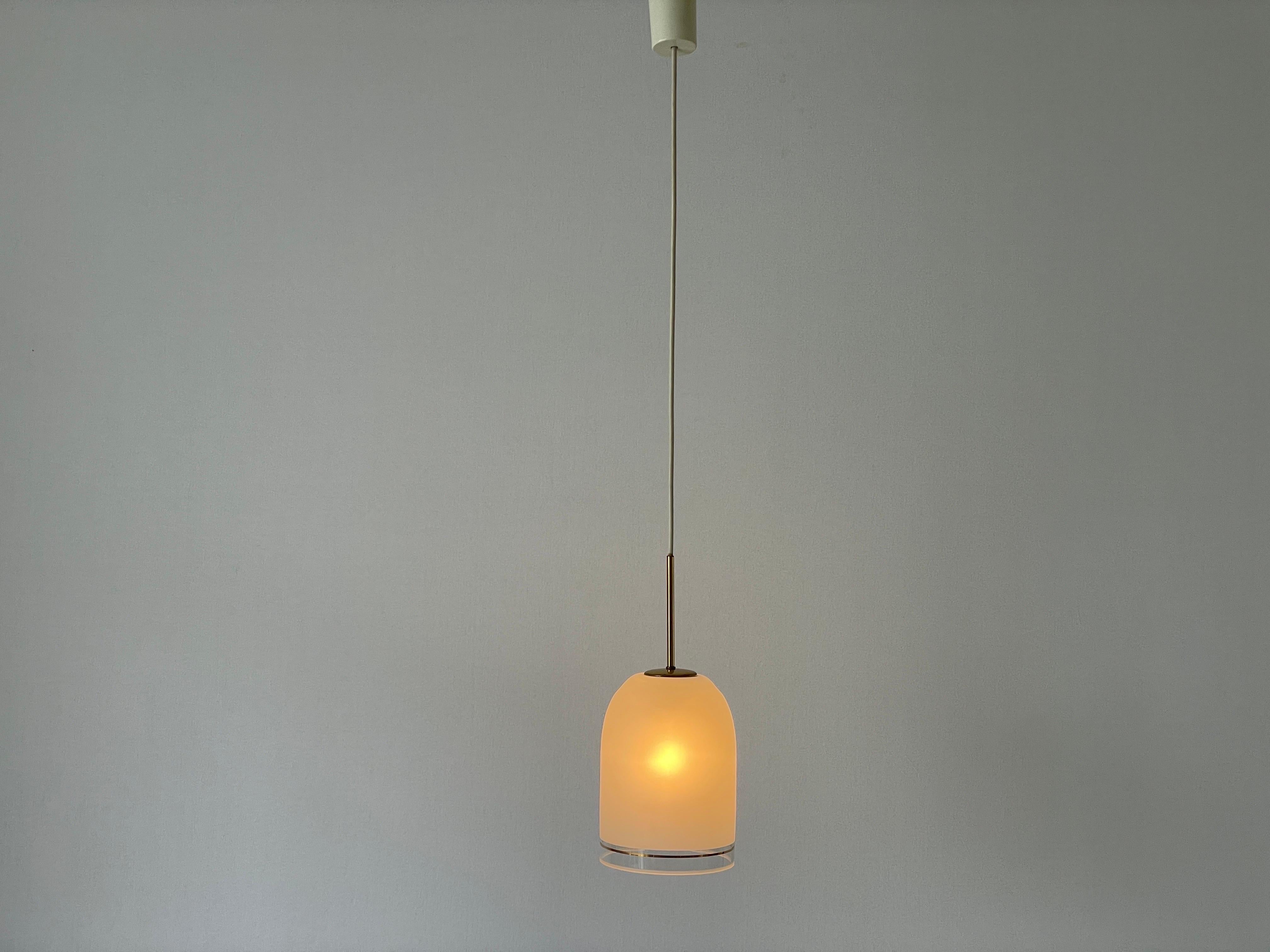 Glass Pendant Lamp with Gold Details by Doria, 1960s, Germany For Sale 2