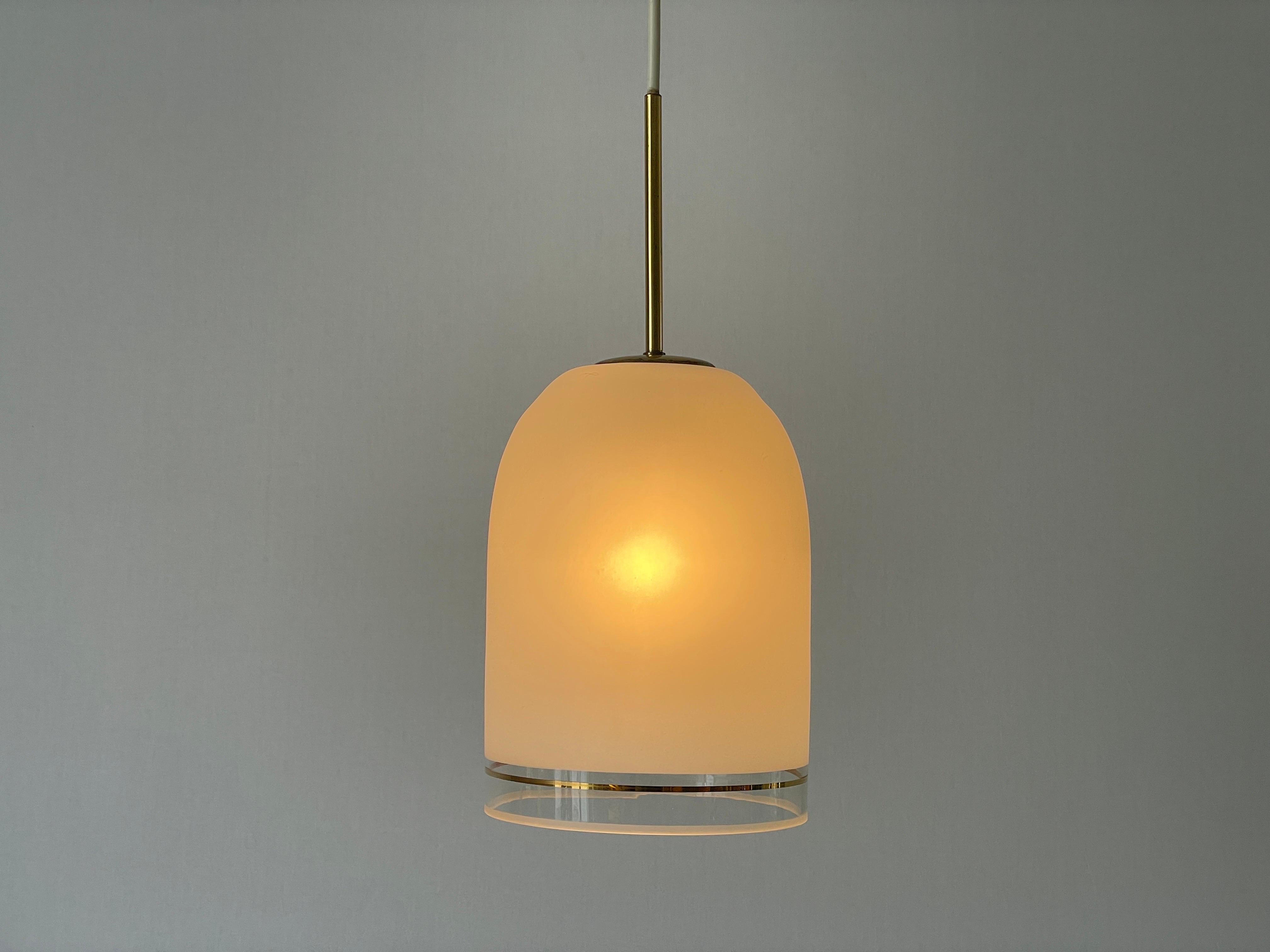 Glass Pendant Lamp with Gold Details by Doria, 1960s, Germany For Sale 3