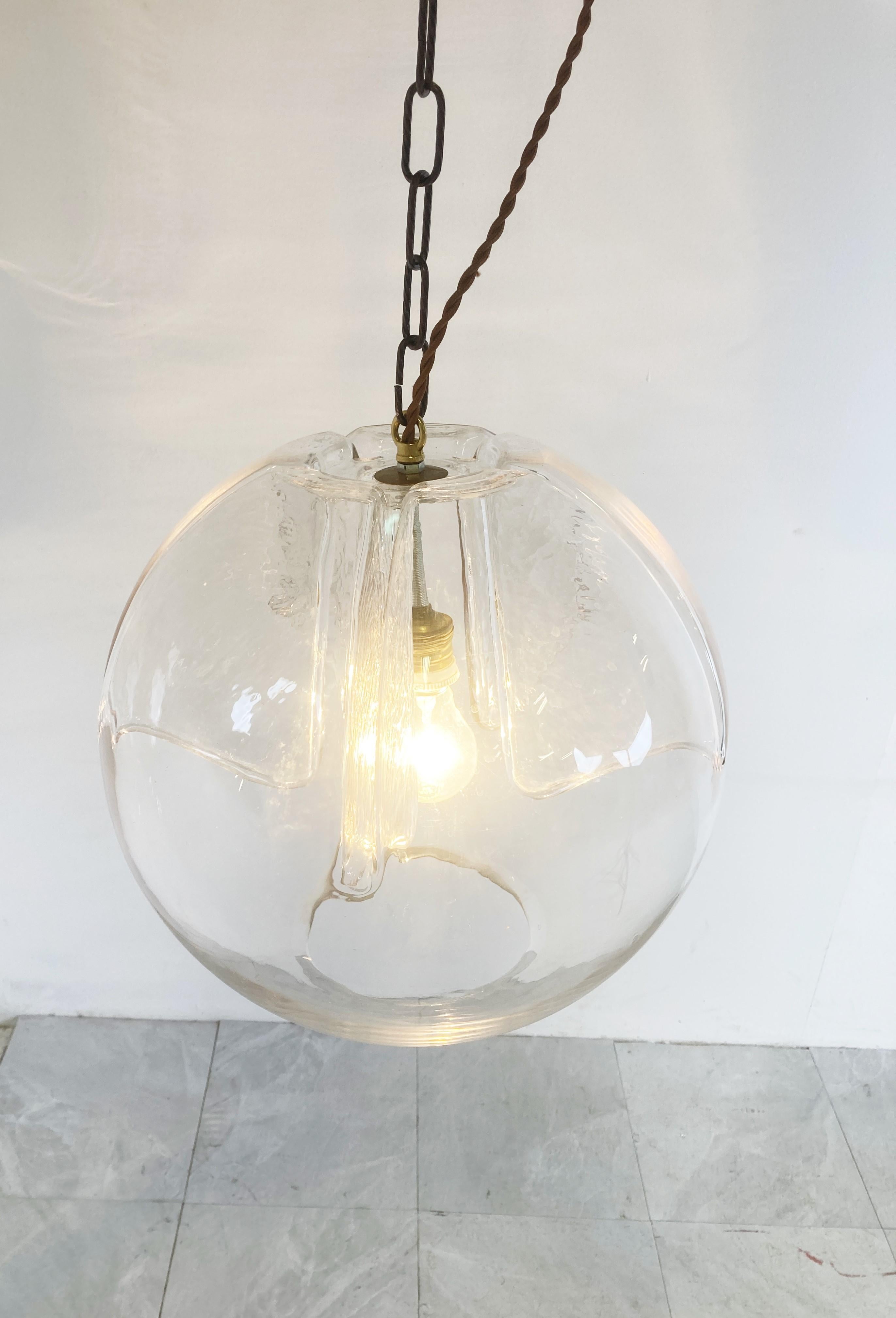 Glass pendant light by Peil and Putzler, 1970s For Sale 4