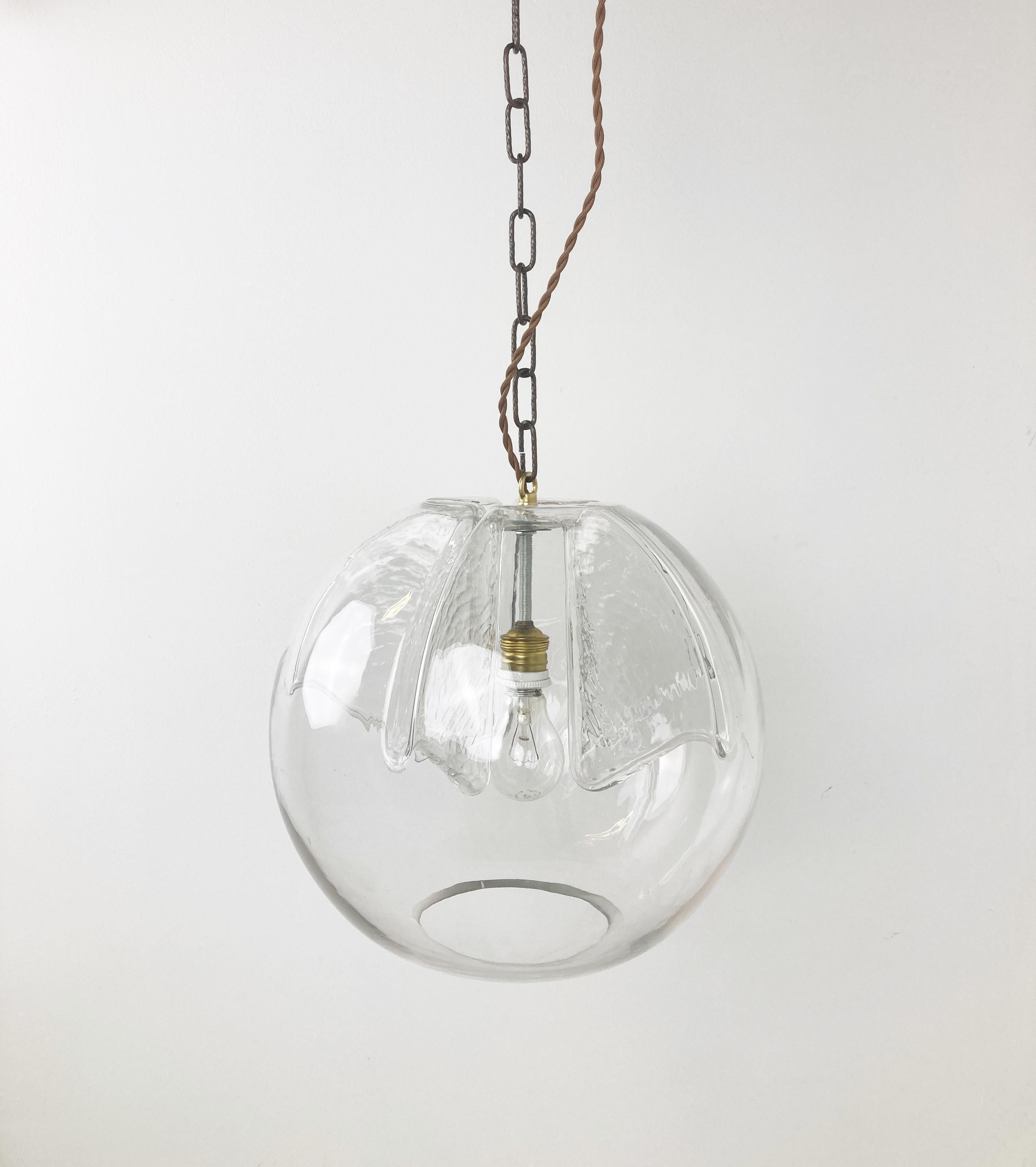 Glass pendant light by Peil and Putzler, 1970s For Sale 2