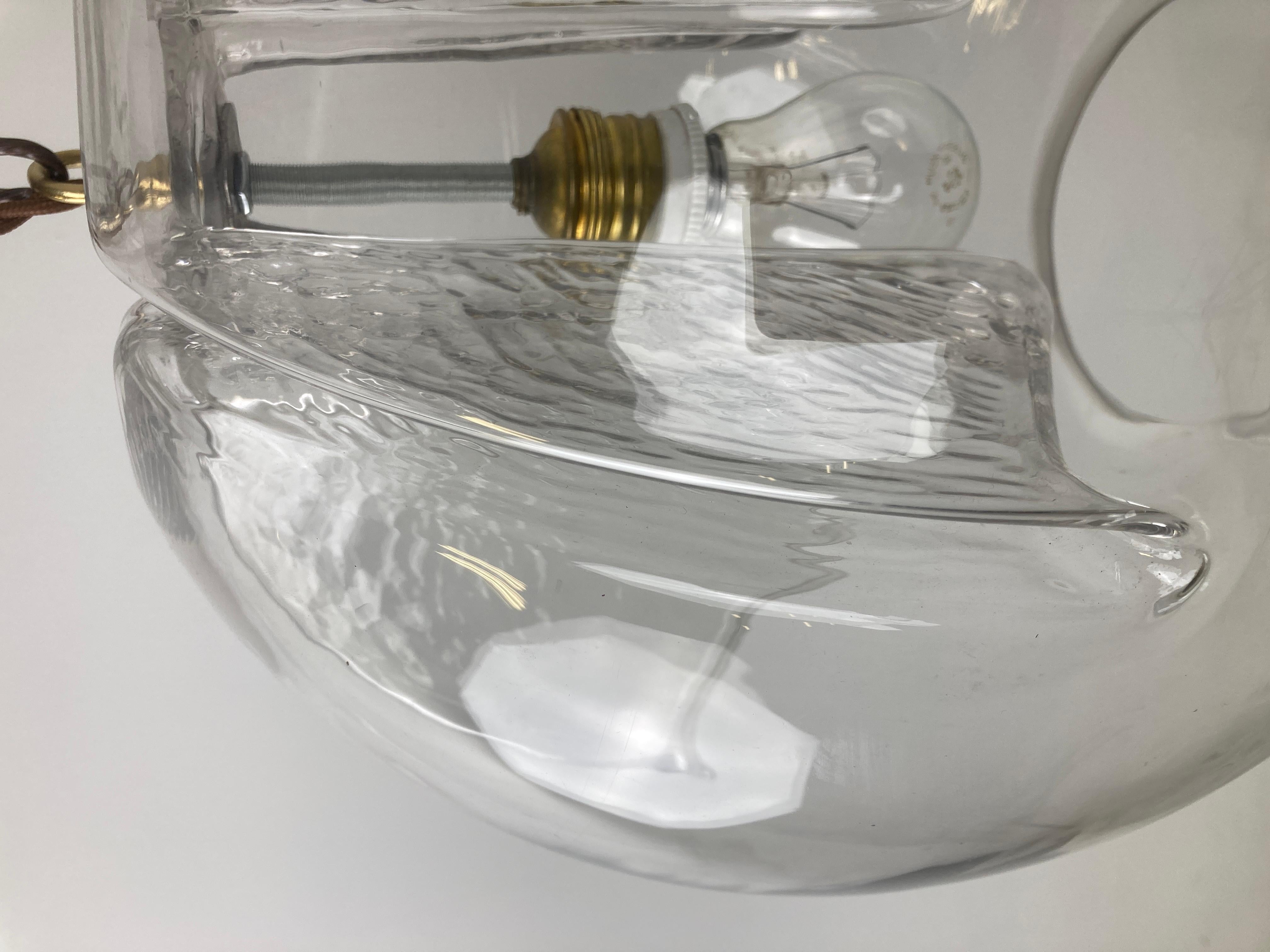Glass pendant light by Peil and Putzler, 1970s For Sale 3