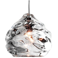 Small Clear Happy Pendant Light, Hand Blown Glass - Made to Order