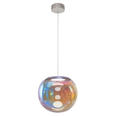 Lampe à suspension Iris Globe 25 cm en acier bleu orangé,  Sebastian Scherer Neo/Craft