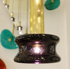 Glas-Kronleuchter mit Anhängern – belgische Kreation von Jacques Nonnon