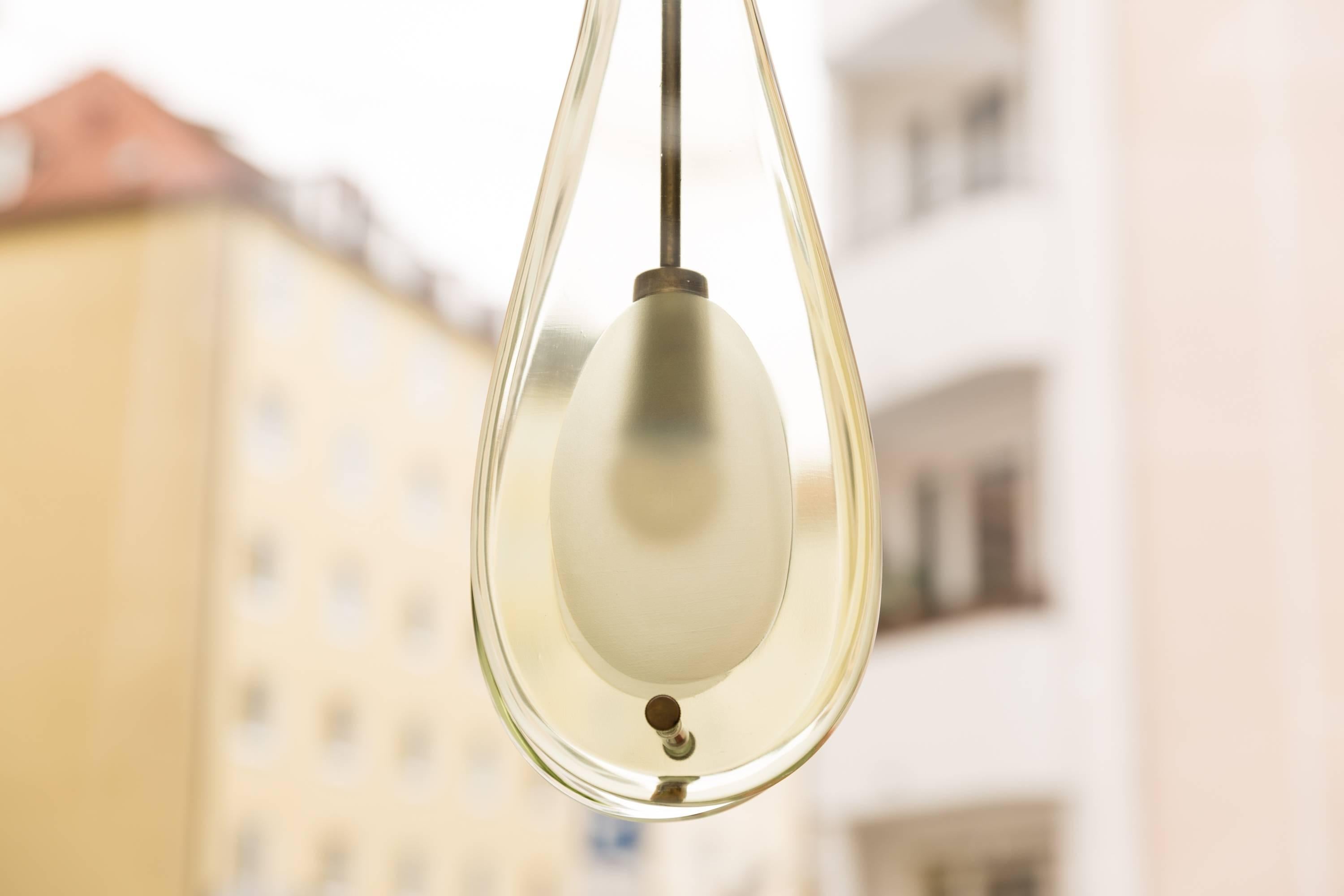 Glass Pendent by Fontana Arte, Max Ingrand Model 2259, Italy, circa 1960 For Sale 3