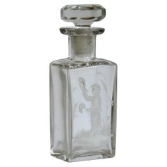 Antique Glass Perfume Bottle with Mary Gregory White Enameled Boy, circa 1900