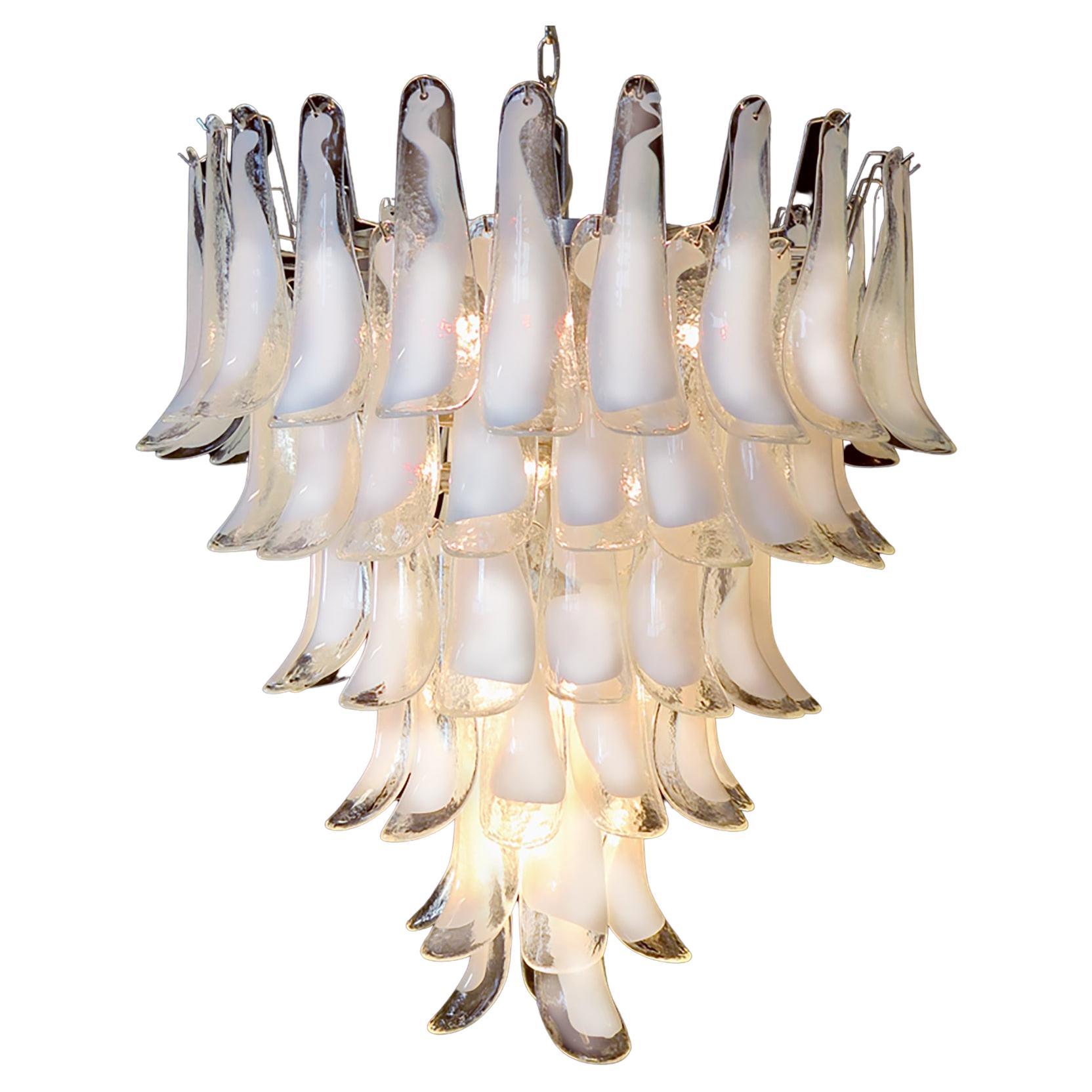 Glass Petal Chandelier, Murano For Sale