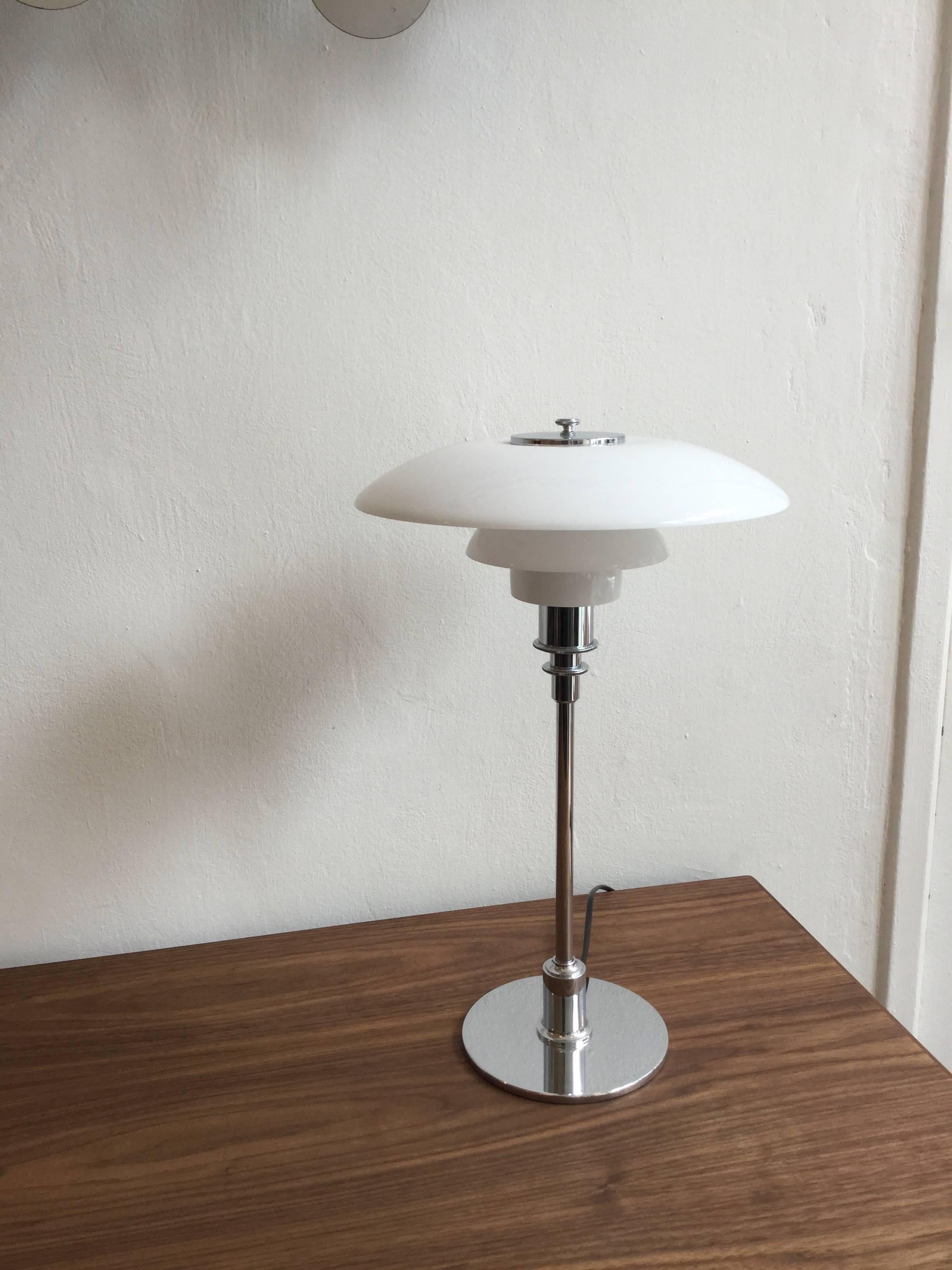 Danish Poul Henningsen PH 3/2 Glas Shades Table Lamp by Louis Poulsen, Denmark
