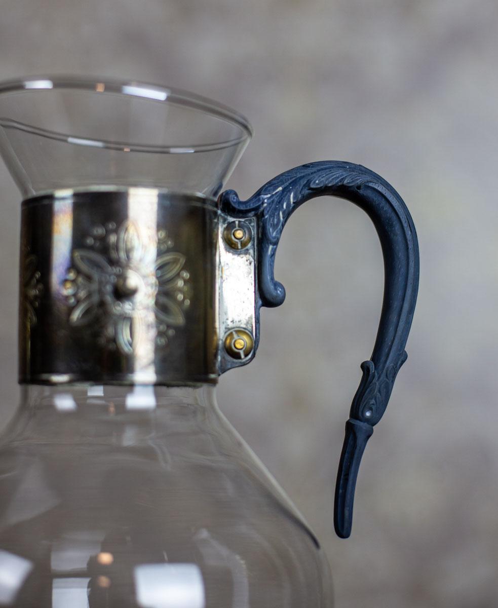 American Glass Pitcher from the 1930s with a Gorham Heater