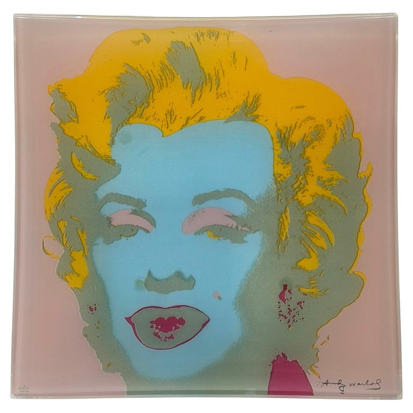 Placa de cristal Marilyn Monroe de Andy Warhol, Rosenthal Studio Line, década de 1990
