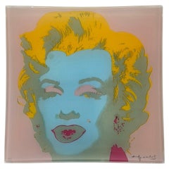 Placa de cristal Marilyn Monroe de Andy Warhol, Rosenthal Studio Line, década de 1990