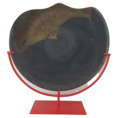 Glass Plate on Stand Signed Barbini