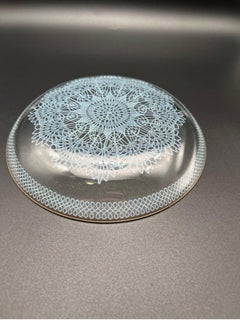Glass Pocket Tray Macrame 1900s Antiques