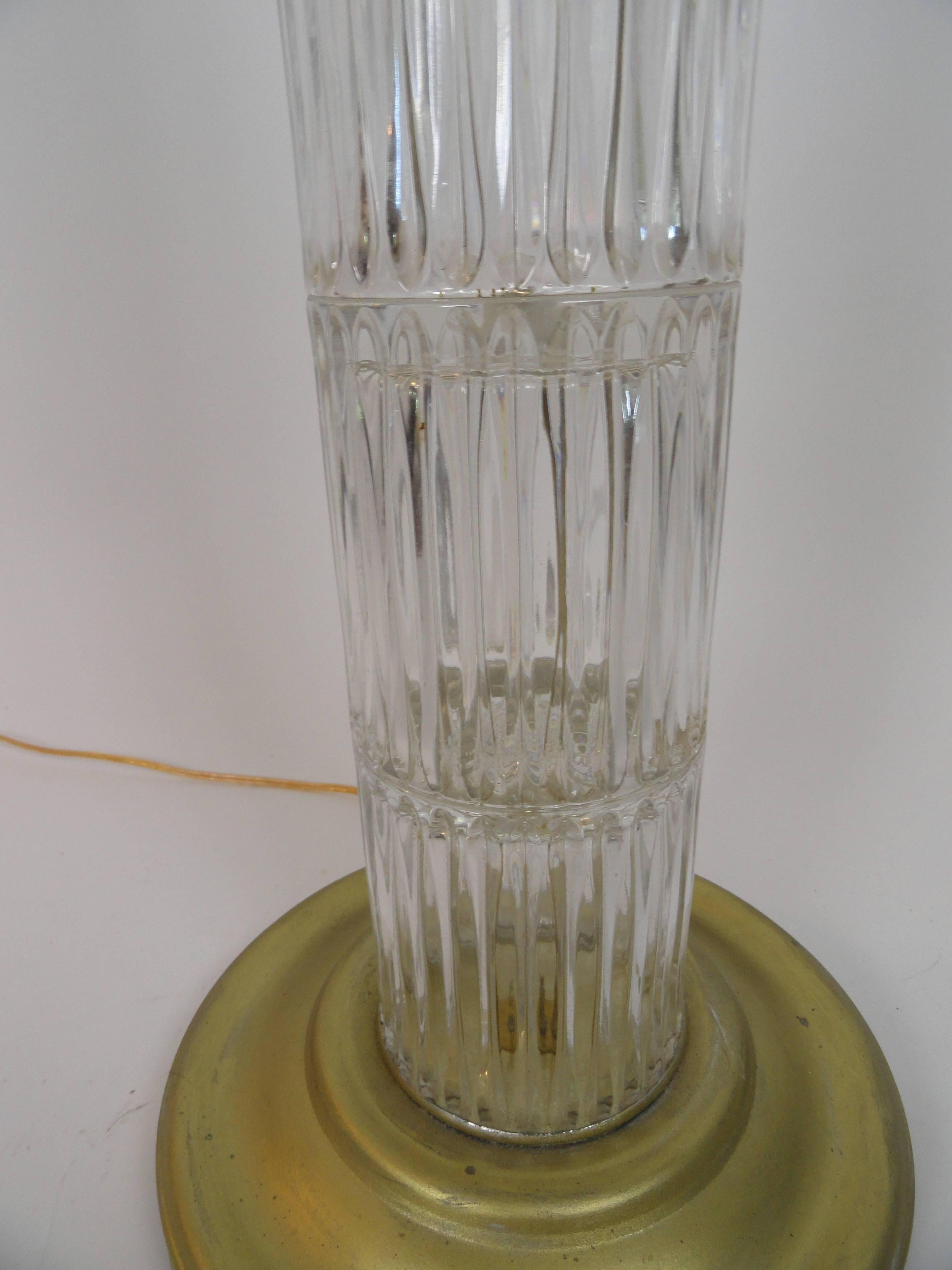 Glass Pole Lamp In Good Condition For Sale In West Palm Beach, FL