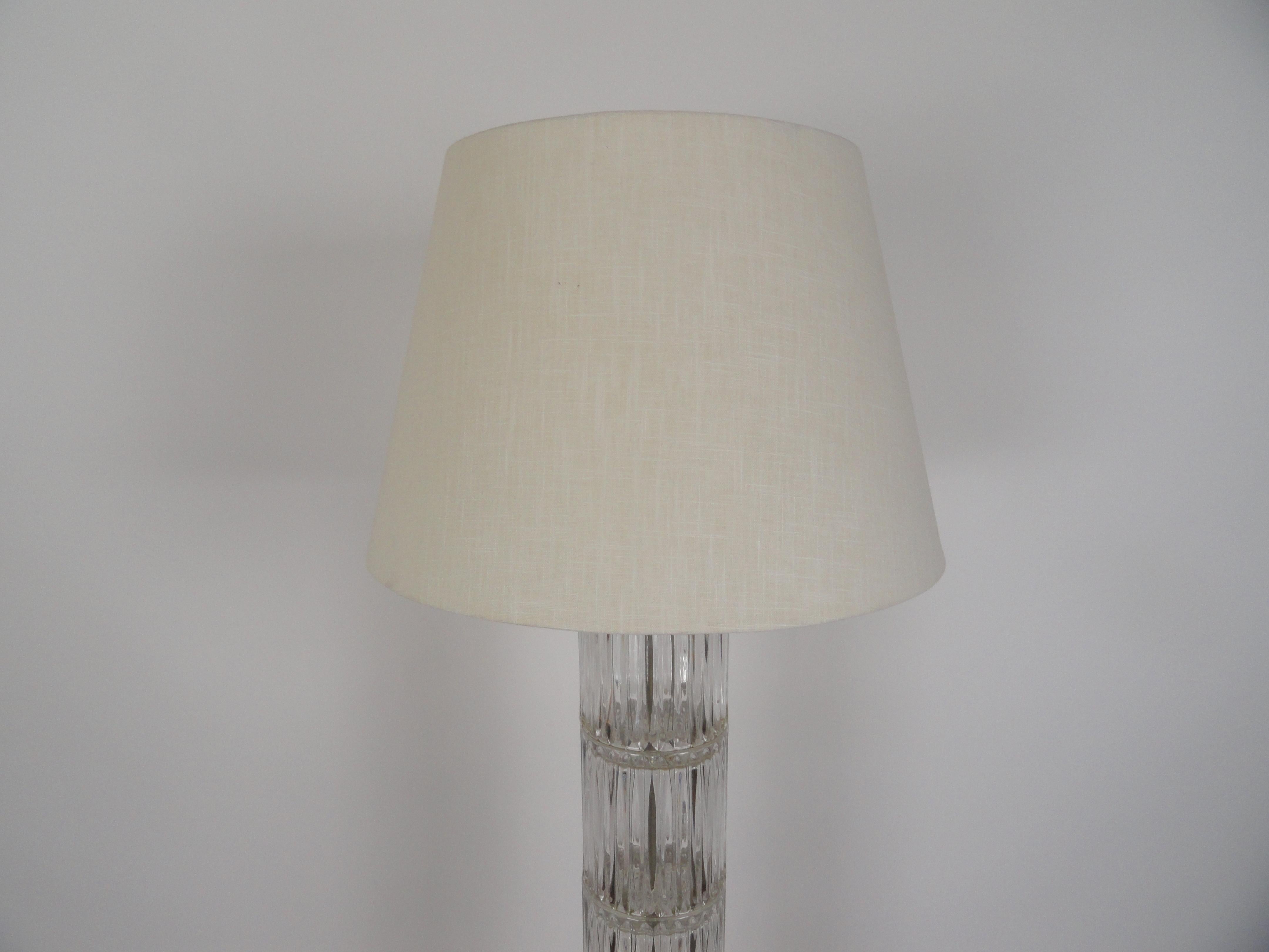 Late 20th Century Glass Pole Lamp For Sale