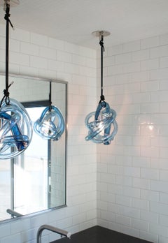 Glass Polished Nickel Wrap Light Pendant