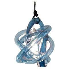 Glass Polished Nickel Wrap Light Pendant