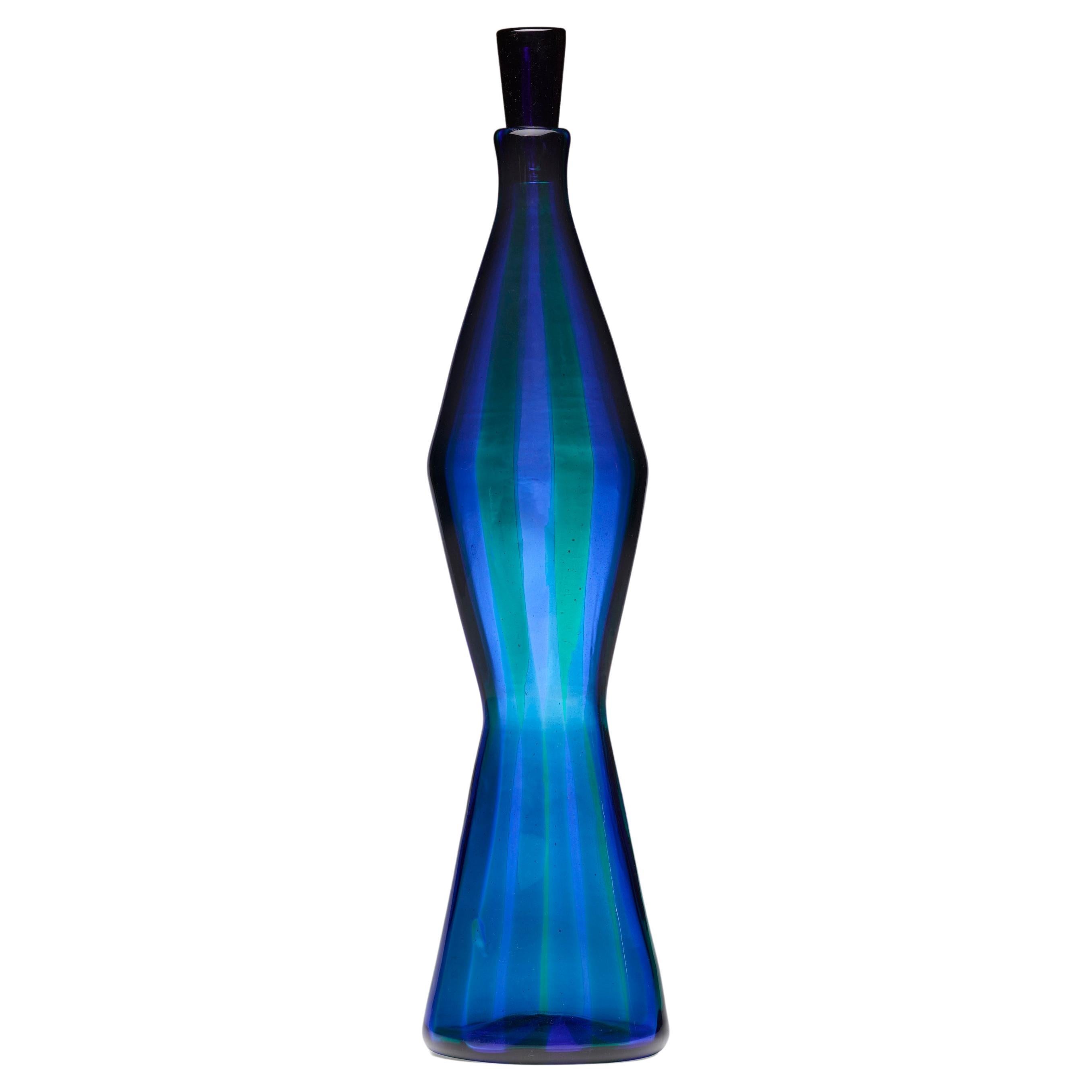 Glass Polychrome Fasce Verticali Bottle by Fulvio Bianconi for Venini