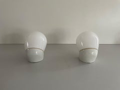 Pareja de apliques de porcelana vitrificada de W. Wagenfeld para Lindner, década de 1940, Alemania