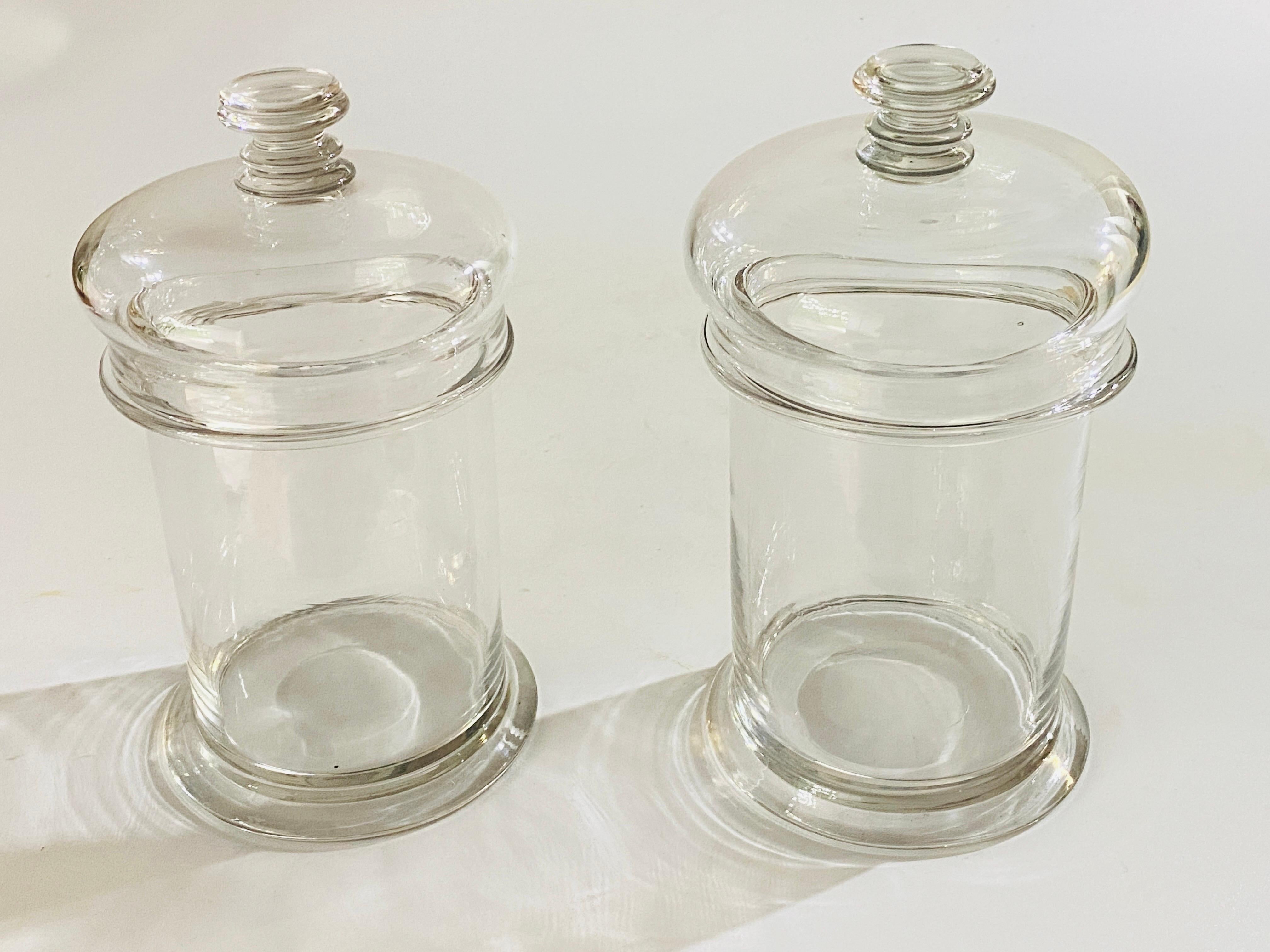 Glass Pot with a Lid Box or Bottle, Transparent Color, France, circa 1960 For Sale 2