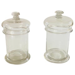 Bote de cristal con tapa Caja o Botella, Color Transparente, Francia circa 1960