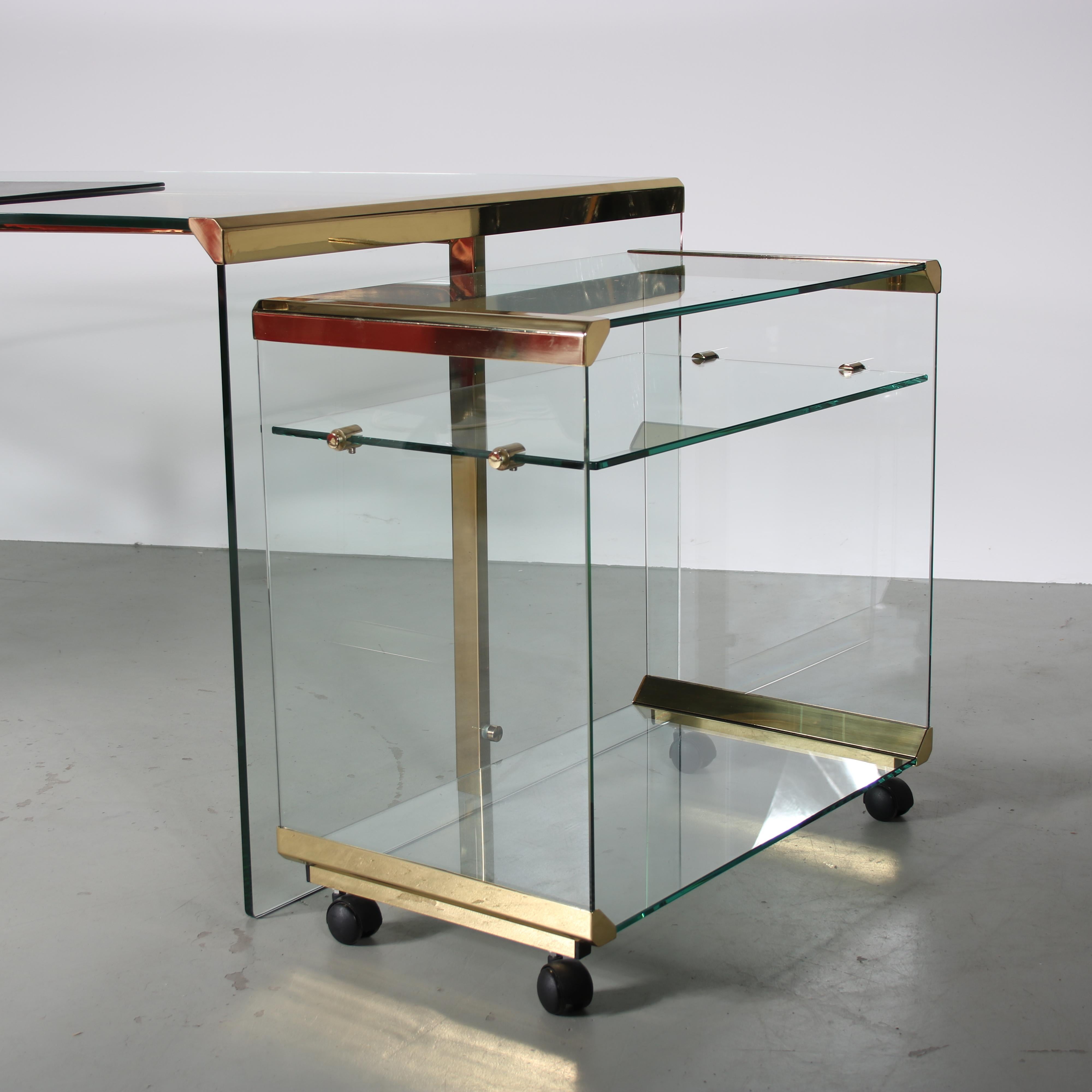 Glass President’s Desk by Galotti & Radice, Italy 1970 9