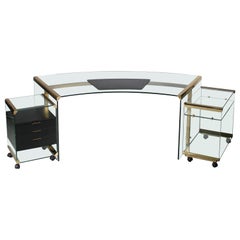 Glass President’s Desk by Galotti & Radice, Italy 1970