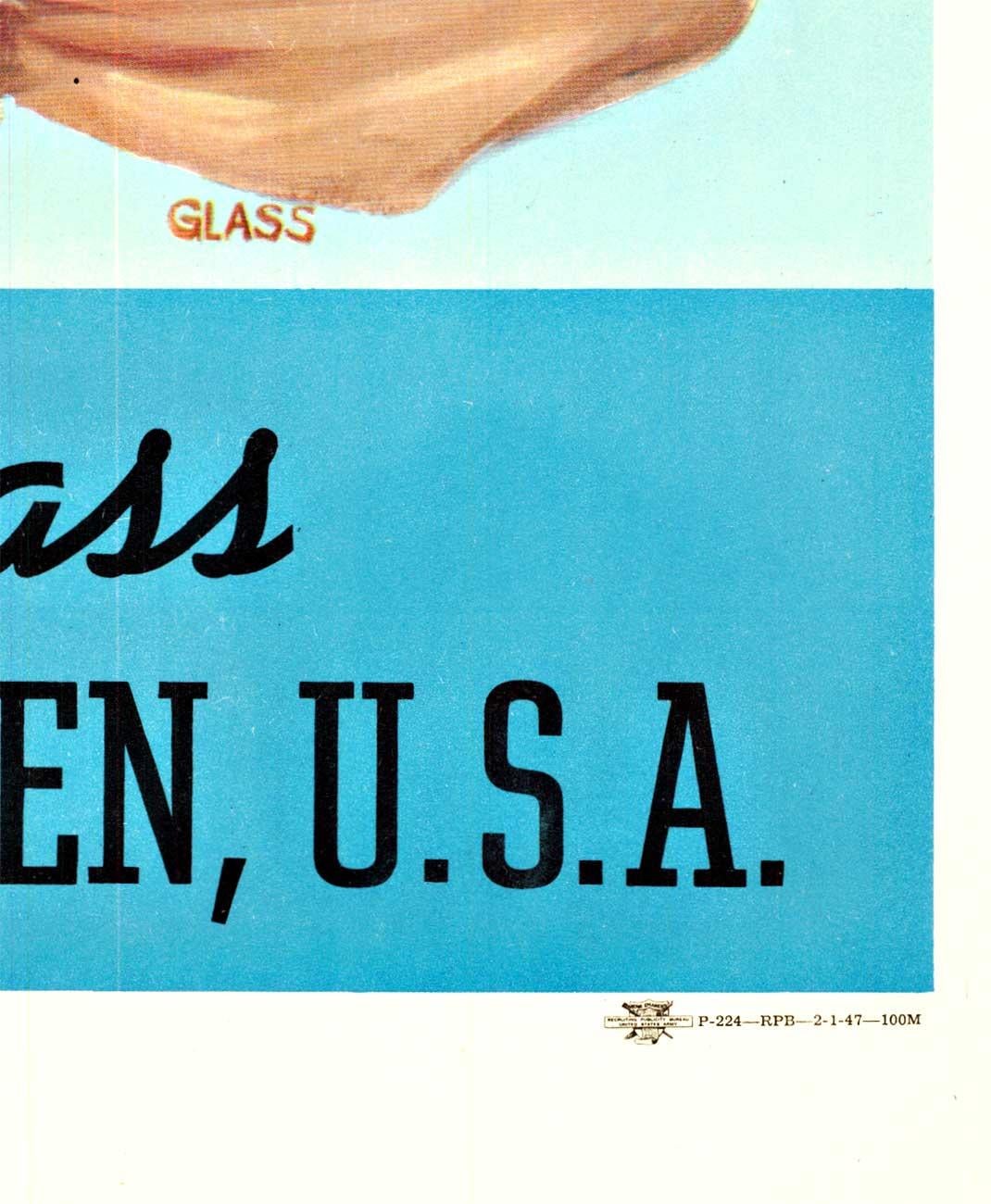 Linen backed original post-World War II military poster 