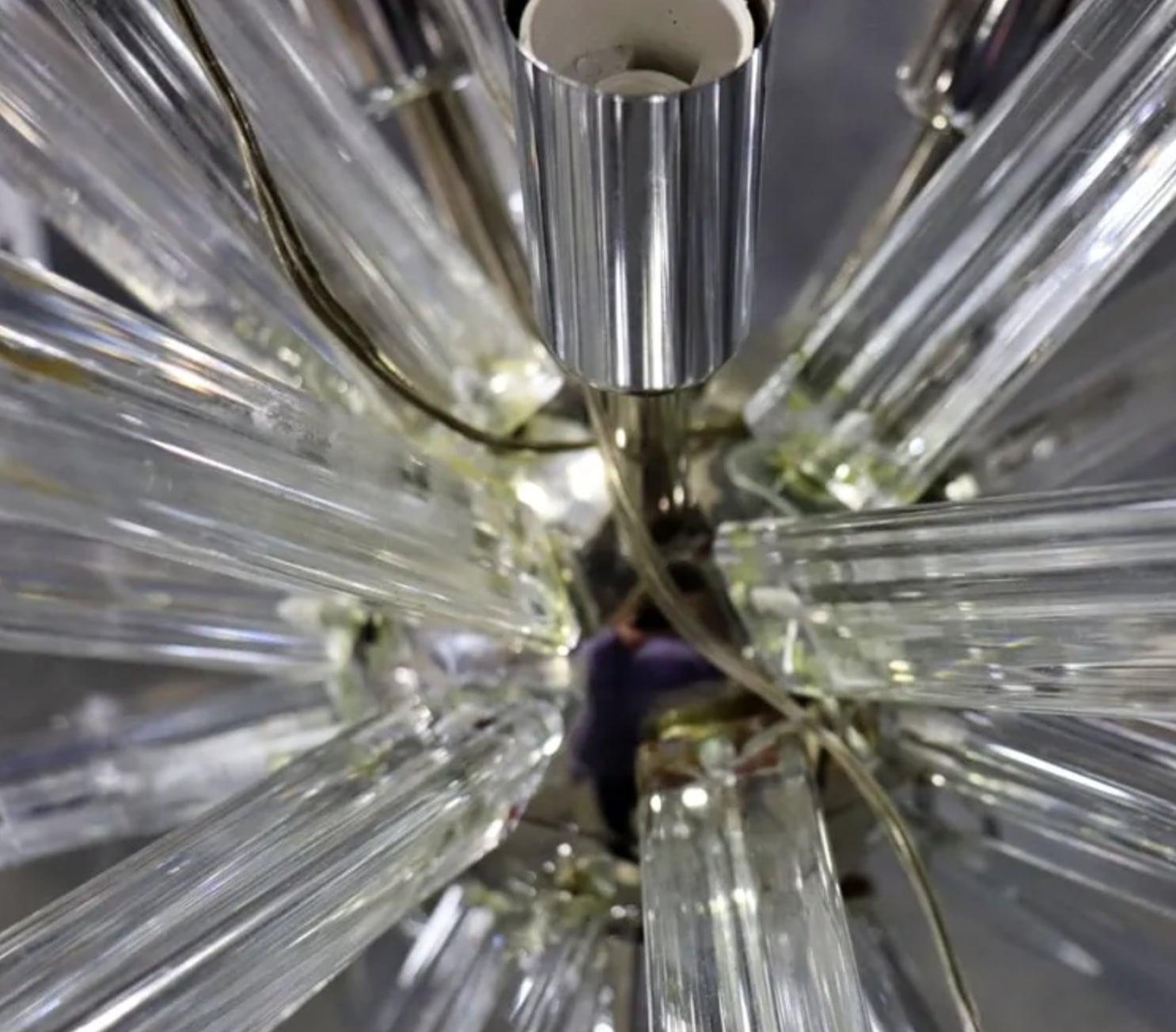 Glas Prisma Sputnik Kronleuchter (20. Jahrhundert) im Angebot