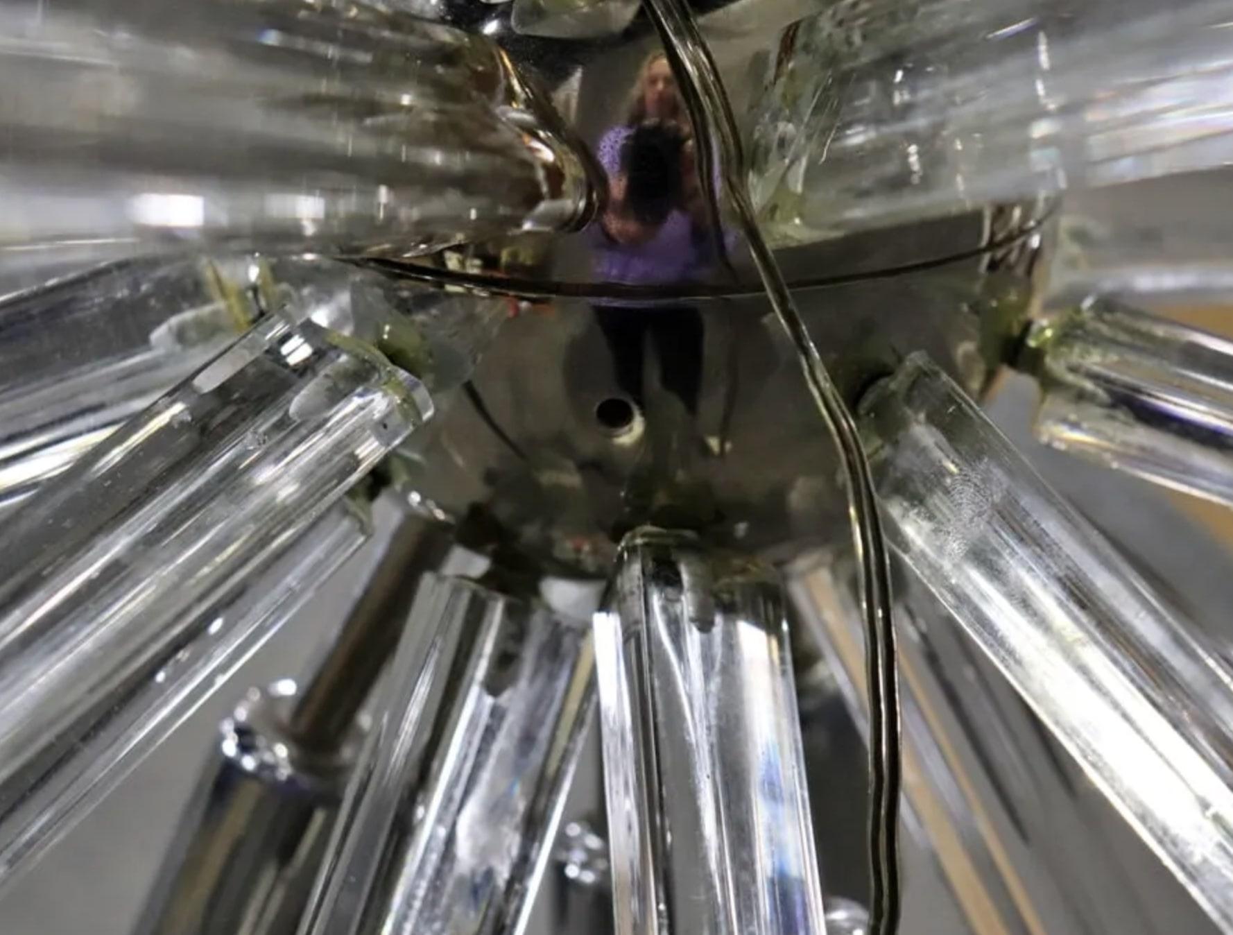 Glass Prism Sputnik Chandelier For Sale 1