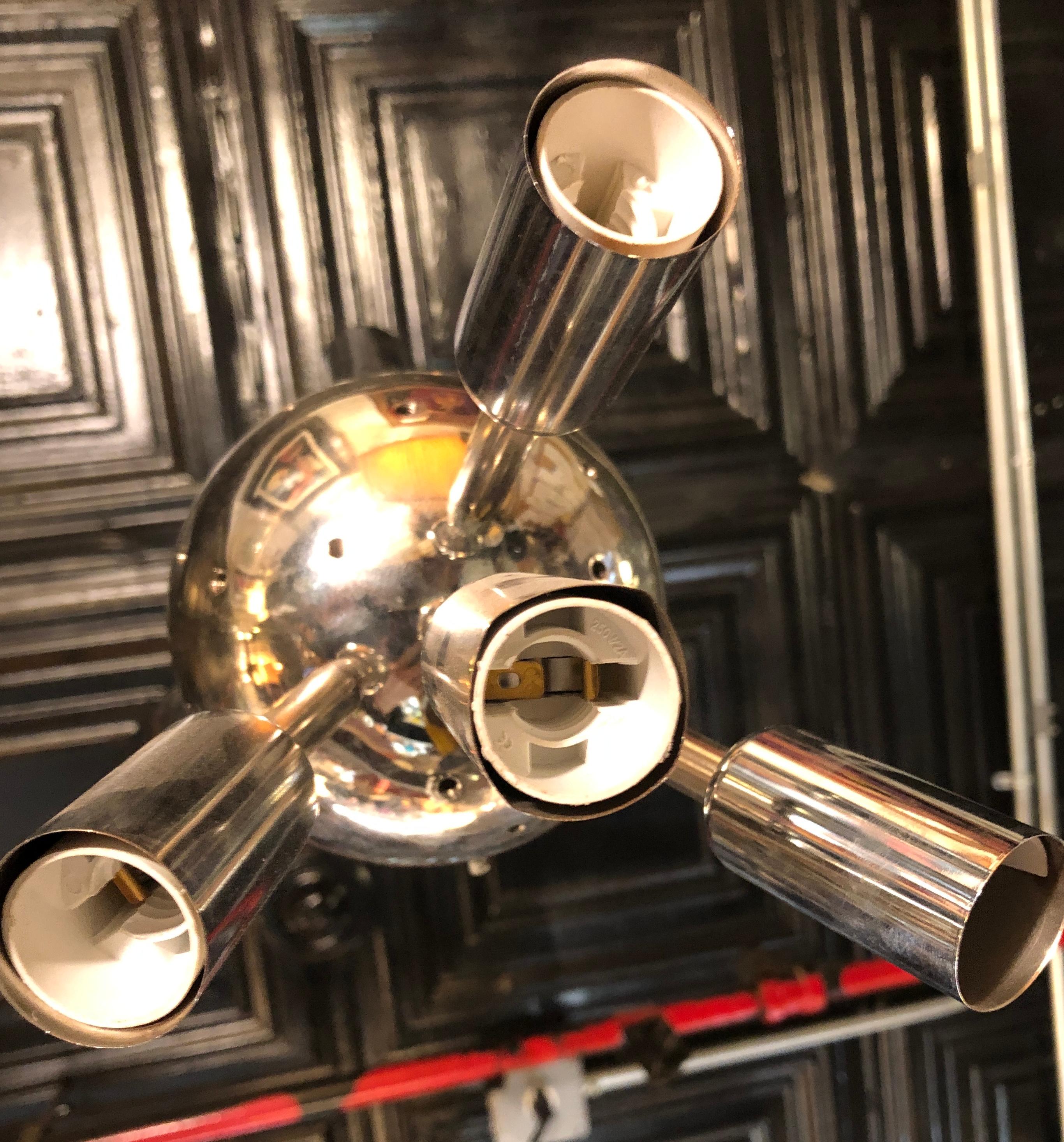 Glass Prism Sputnik Chandelier For Sale 2