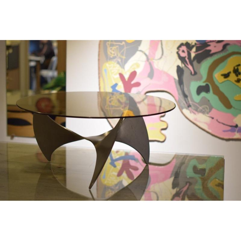 Mesa baja de hélice de cristal de Knut Hesterberg para Ronald Schmidt, 1967 Acero en venta
