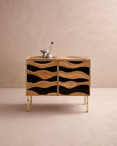 Glass, Rattan and Brass Mid Century style Cabinet, Italy