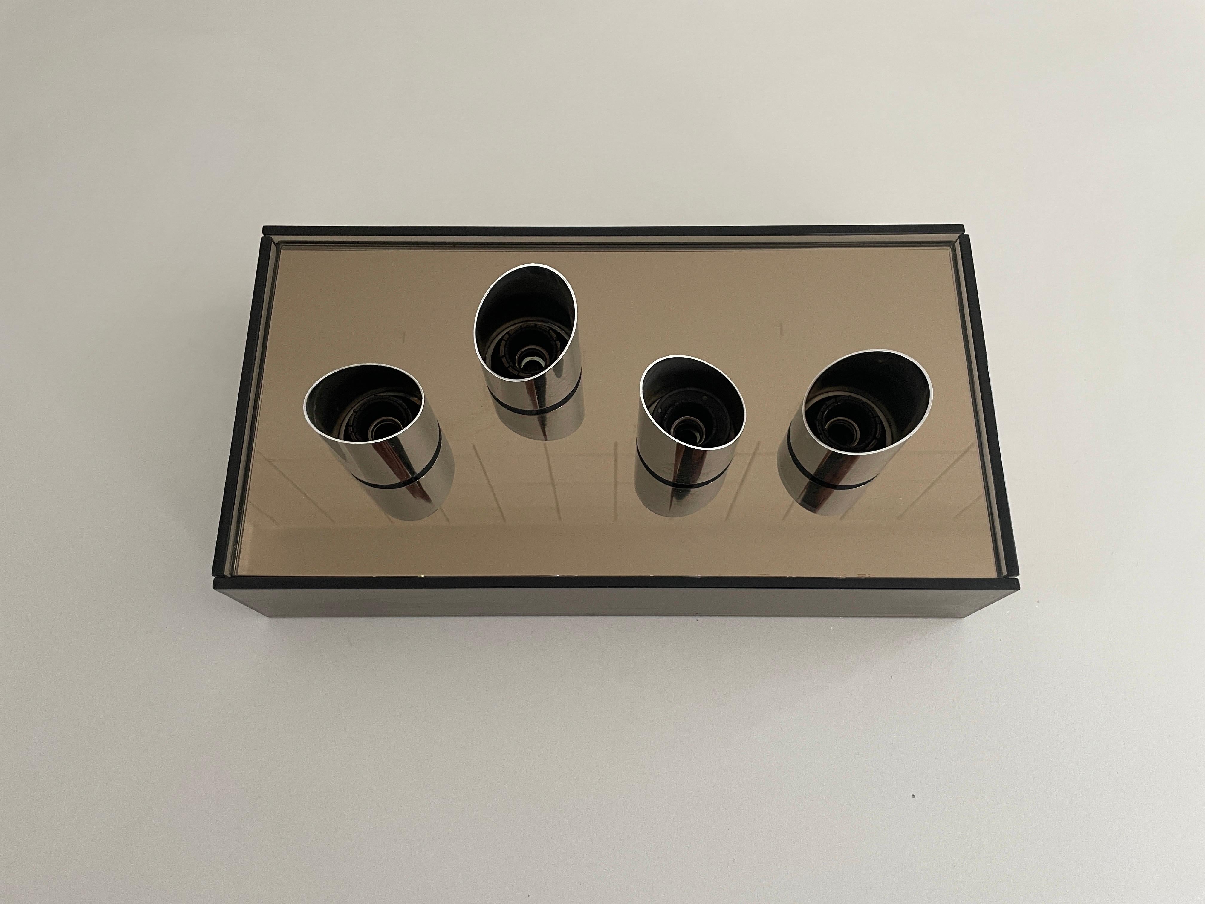 Rechteckige Einbaubeleuchtung aus Glas mit 4 Fassungen von Luci, 1960er Jahre, Italien (Moderne der Mitte des Jahrhunderts) im Angebot