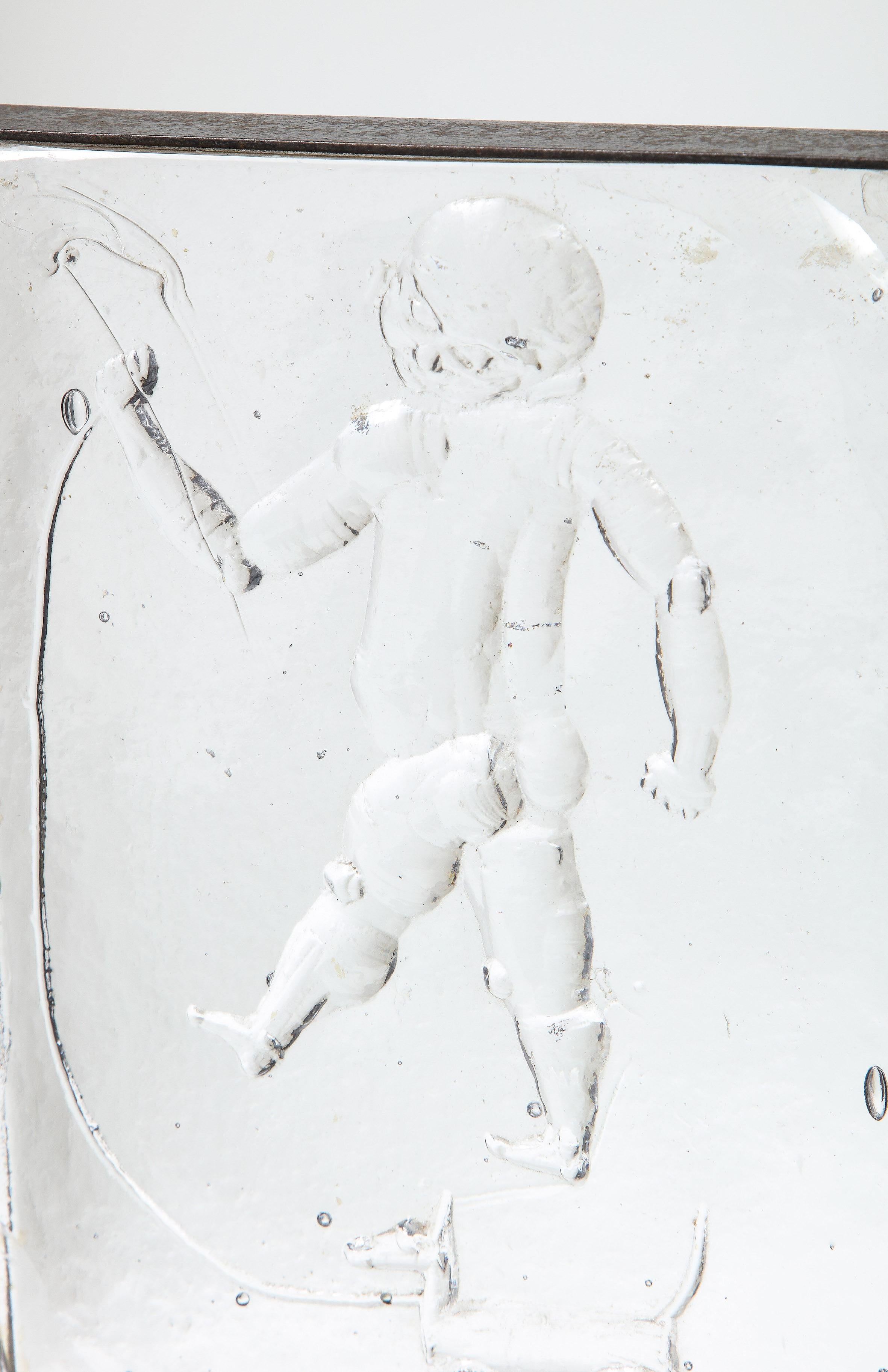 Glass Relief Sculpture of Child by Erik Hoglund for Kosta Boda For Sale 3