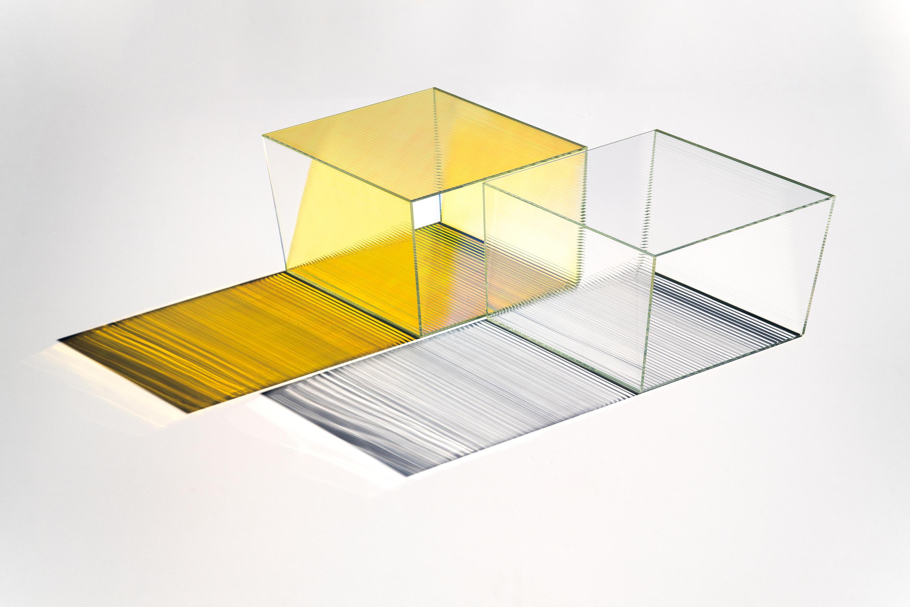 Couchtisch „Rho Oblong 35“ aus Glas, Sebastian Scherer (Moderne) im Angebot