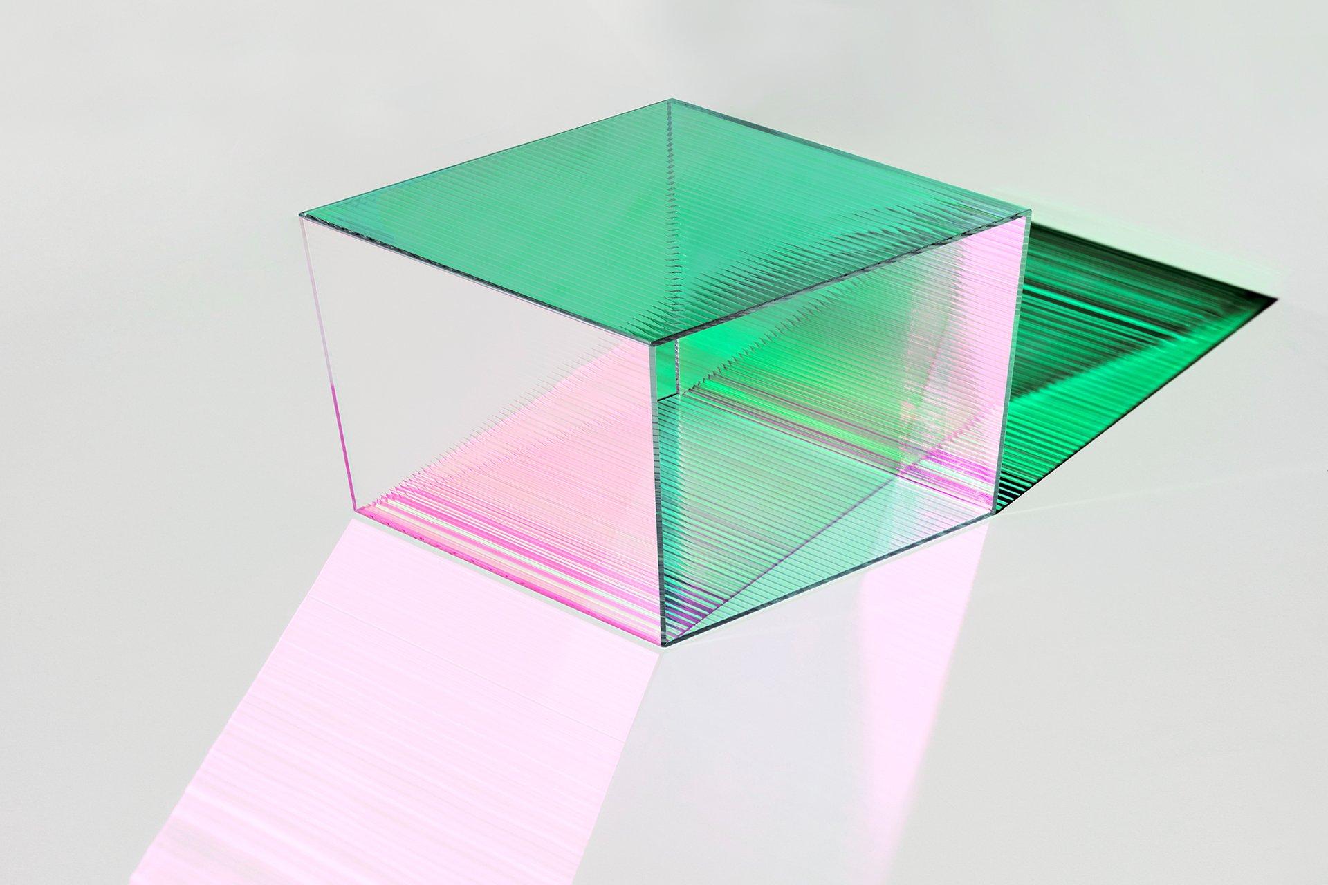 Couchtisch „Rho Oblong 40“ aus Glas, Sebastian Scherer (Moderne) im Angebot