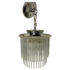 Glass Rod And Lucite Pendant Chandelier