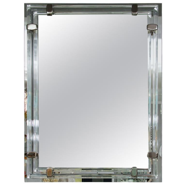 Glass Rod and Polished Nickel Tubular Mirror For Sale