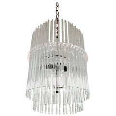 Lampadario a stelo in vetro di Gaetano Sciolari per Lightolier