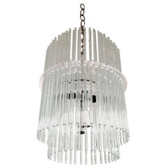 Retro Glass Rod Chandelier by Gaetano Sciolari for Lightolier