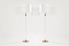 Glass Rod Floor Lamps by Hansen Lighting Co. New York, 1970s