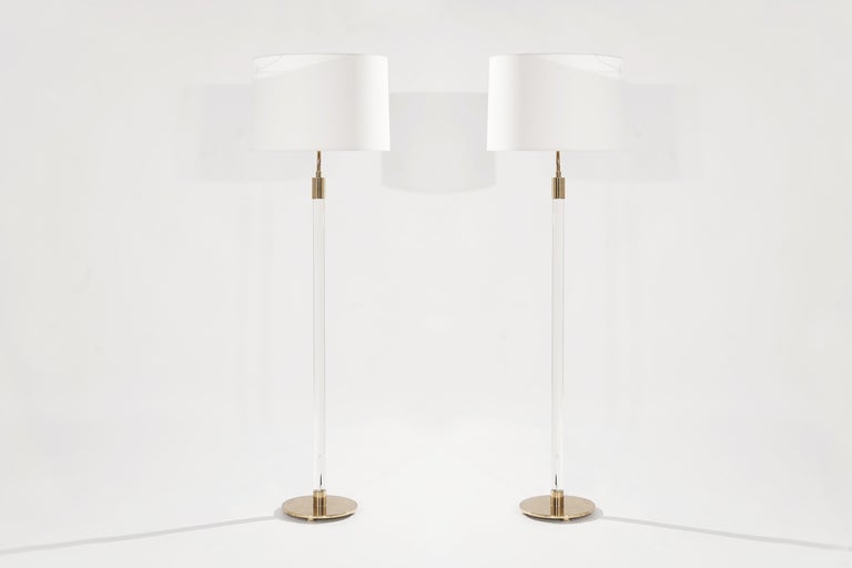 Glass Rod Floor Lamps by Hansen Lighting Co. New York, 1970s For Sale at 1stDibs