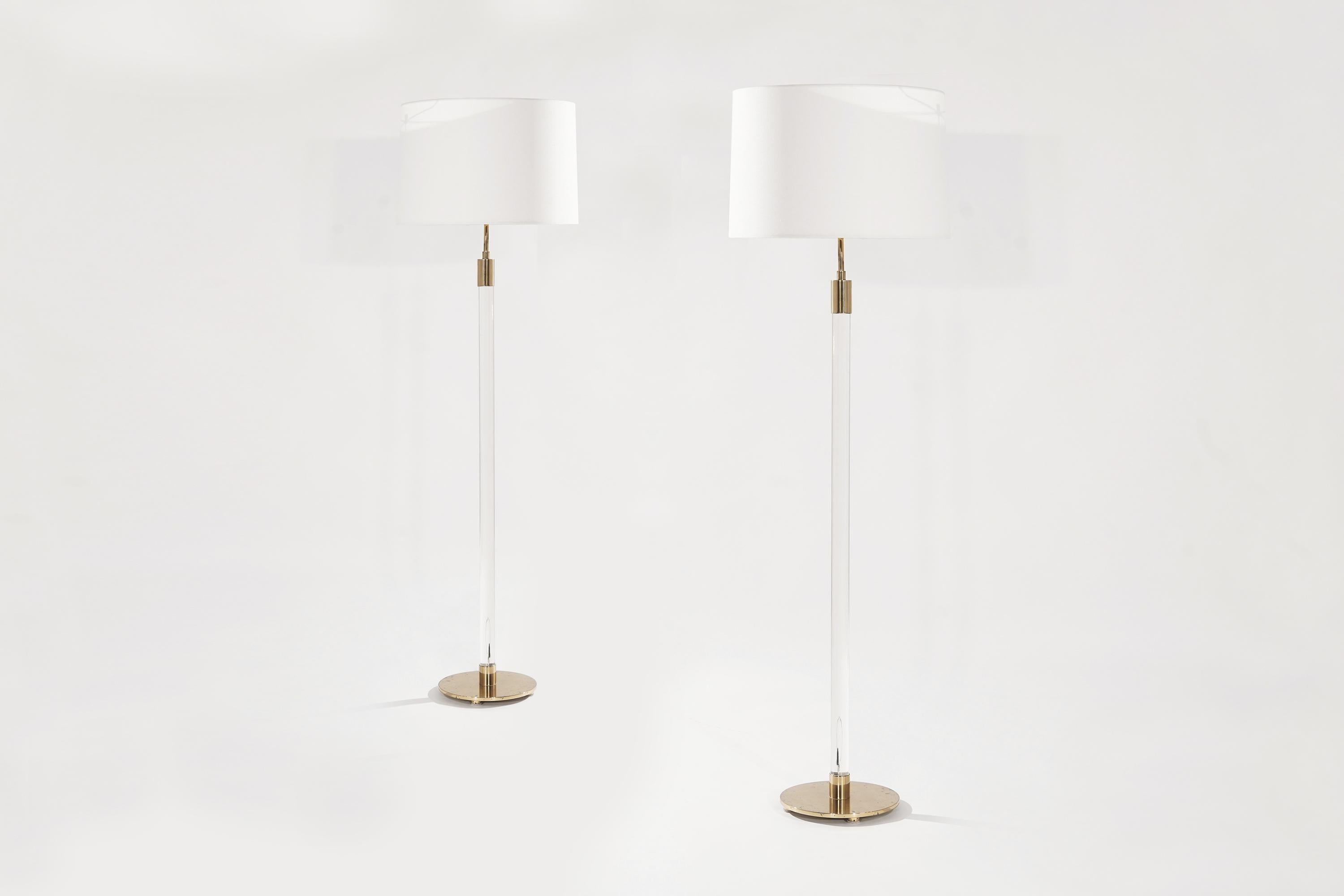 Mid-Century Modern Glass Rod Floor Lamps by Hansen Lighting Co. New York, 1970s For Sale