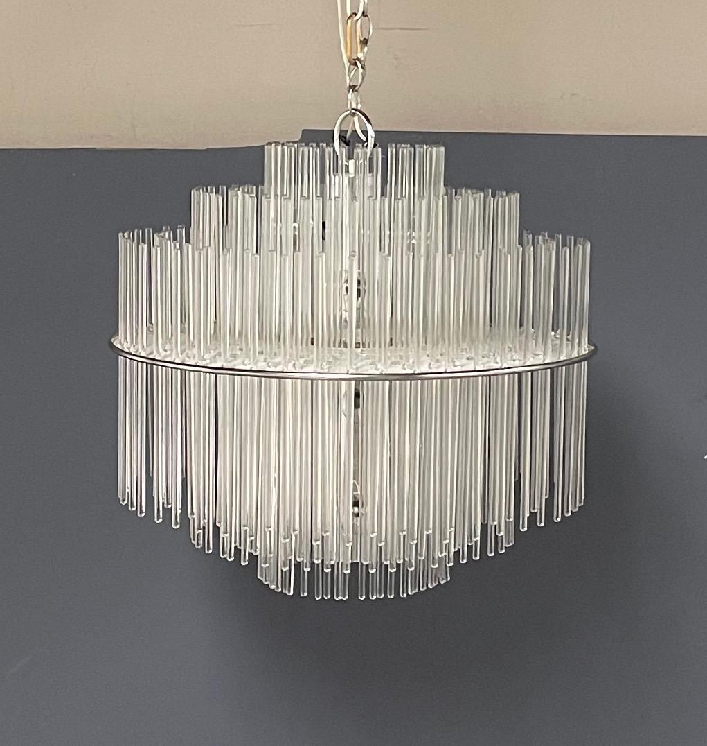 modern medium glass rods chandelier