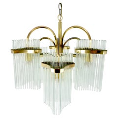 Glass Rod Prisms Gaetano Sciolari Chandelier Light Fixture Stunning.